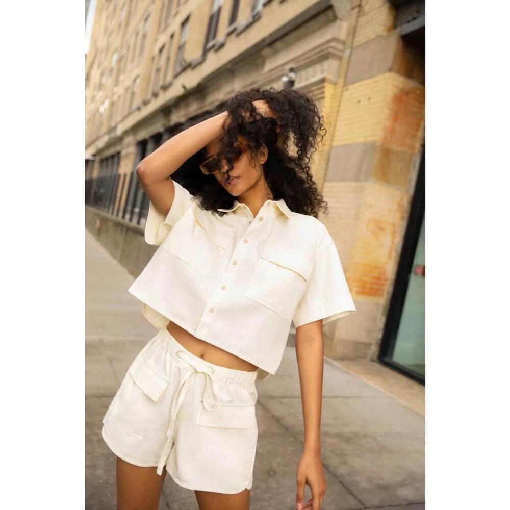 Tanya Taylor Women’s Tate Adjustable Drawstring Utility‎ Shorts Sz XS